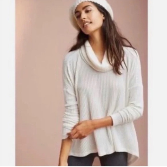 Anthropologie Saturday Sunday oversized white cream sweater large - Picture 1 of 3